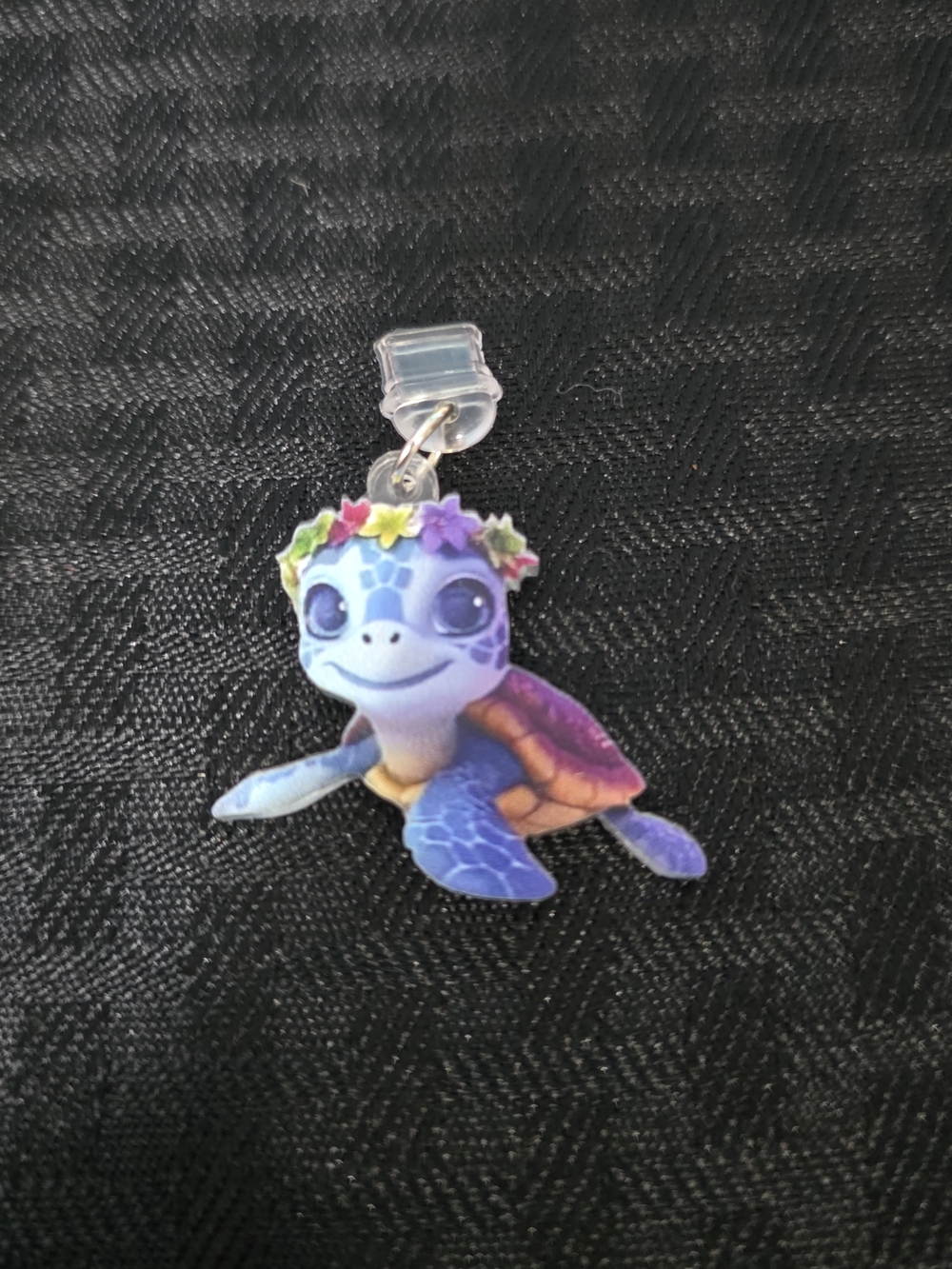 Cute Colorful Turtle Charm with Flower Crown TYPE C DUST CHARGE COVER